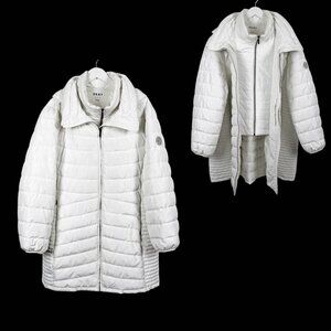 DKNY Built-in Vest Hooded Puffer Coat
